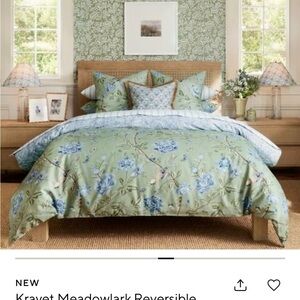 Kravet Meadowlark Reversible Green Floral Comforter duvet set